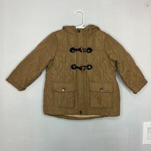 Perry Ellis Kids Quilted Hooded Toggle Jacket - Brown